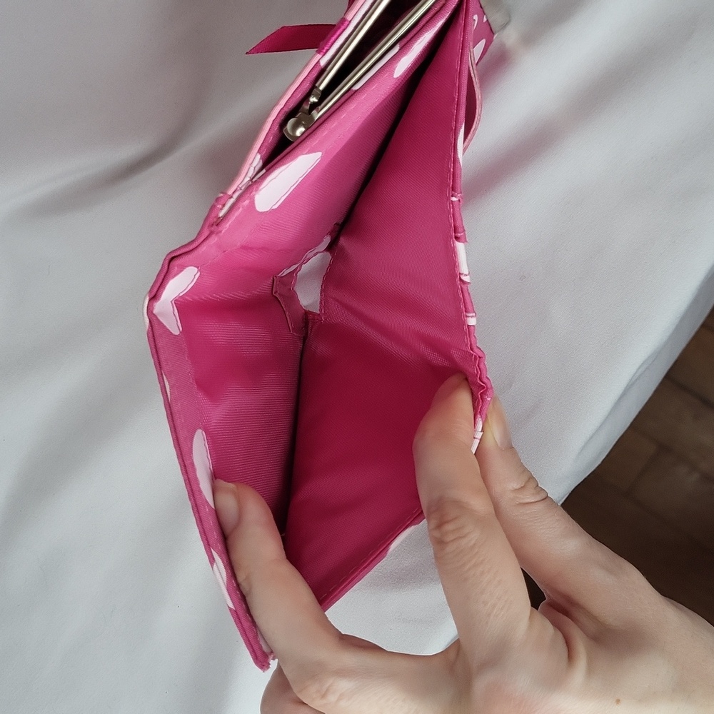 Pink Polka Dot Wallet Coin Purse with Bow New Horizon Dance 4 x 4 in - Picture 11 of 12